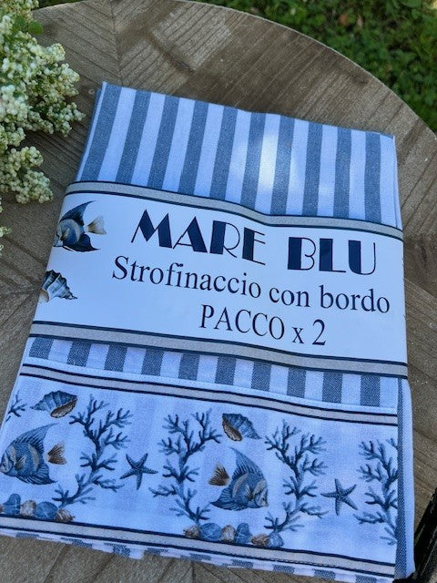 Set 2 canovacci in cotone Mare Blu Pezzoli