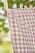 Canovaccio /Strofinaccio Mette color malva con quadretti checks naturali Cm 50x70 100% cotone Ib Laursen (66109-38)