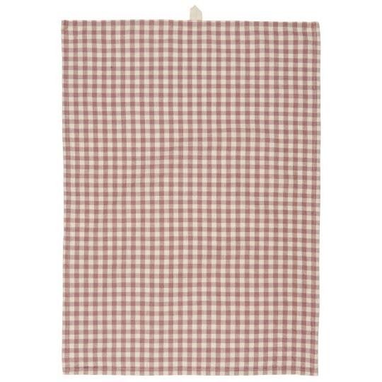 Canovaccio /Strofinaccio Mette color malva con quadretti checks naturali Cm 50x70 100% cotone Ib Laursen (66109-38)