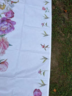 Tovaglia 100% cotone stampa digitale PEONIE x 6 cm 150x180