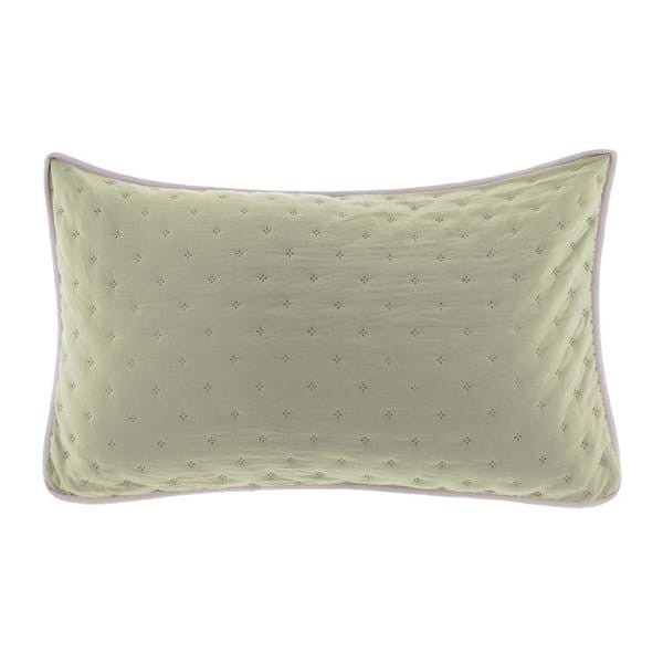 Set 2 copri guanciale bicolor verde salvia/beige cm 50x80 Blanc Mariclò