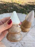 Set 2 albero Natale "Paradise" legno mango beige H cm 9-12 d.5-6 Boltze (2037130)