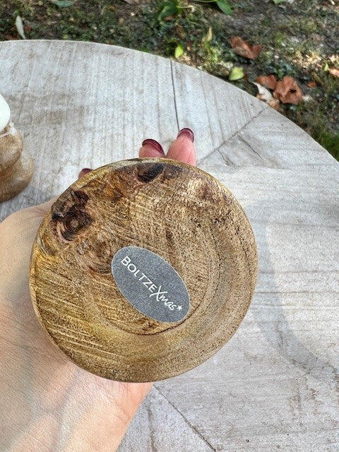 Set 2 albero Natale "Paradise" legno mango beige H cm 9-12 d.5-6 Boltze (2037130)