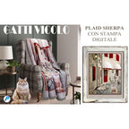 Plaid pile agnellato stampa digitale Pezzoli Gatti cm 130x160