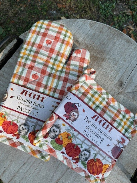 Set cucina 1 guantone 1 presina forno linea Zucche Pezzoli