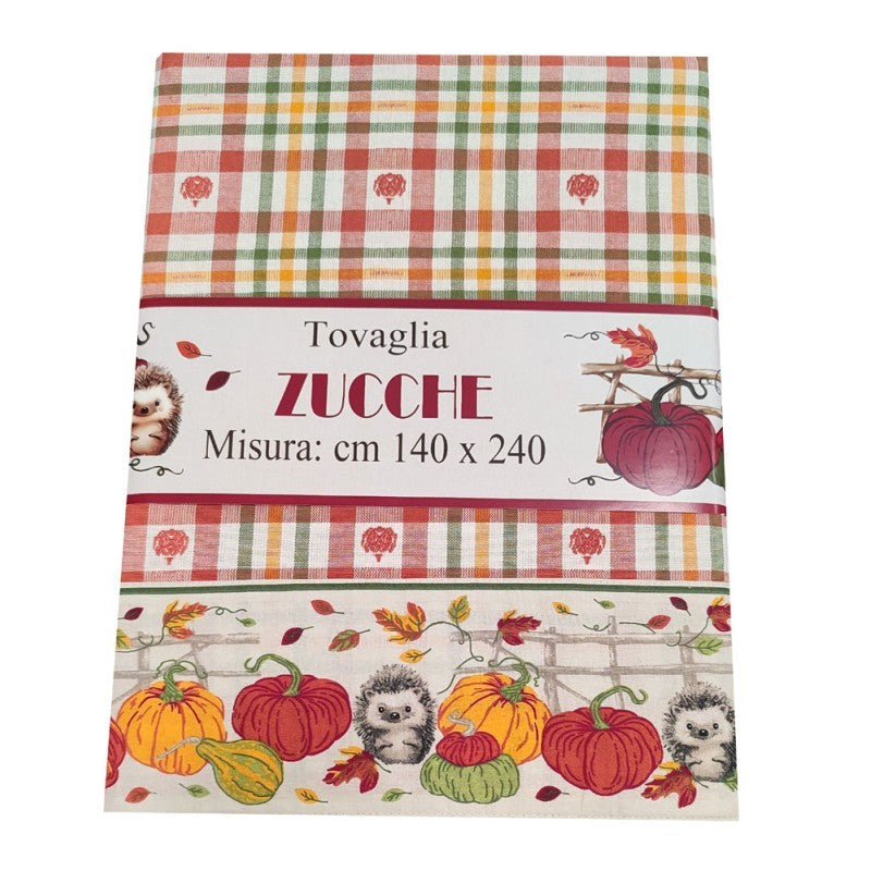 Tovaglia linea Zucche Pezzoli in cotone cm 140x240