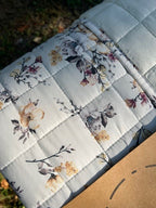 Trapuntino microfibra matrimoniale stampa digitale fiorellini Paris beige cm 260x260