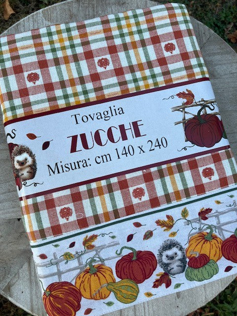 Tovaglia linea Zucche Pezzoli in cotone cm 140x240