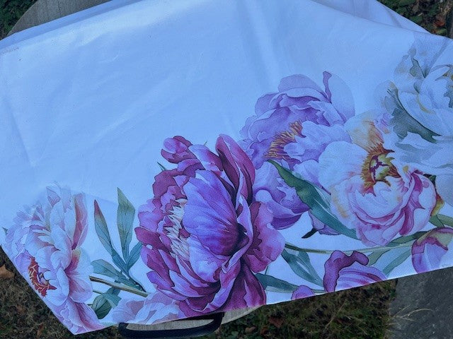 Tovaglia 100% cotone stampa digitale PEONIE x 6 cm 150x180