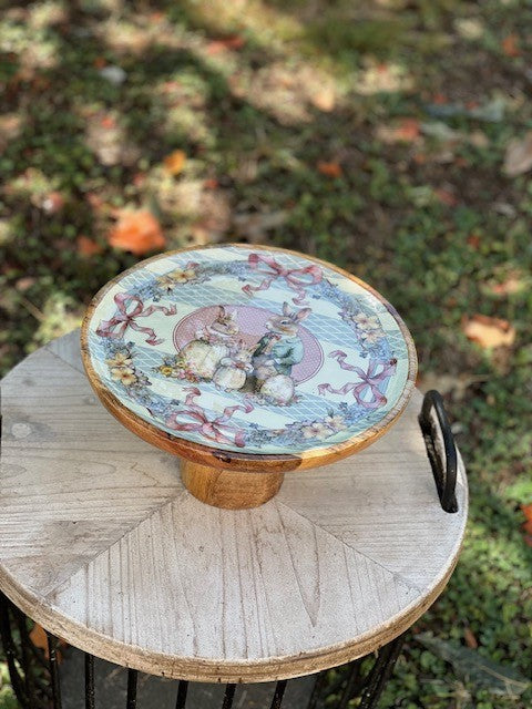 Alzatina Blanc Mariclò " Joyeuses Paques" legno mango cm 30x30xH16