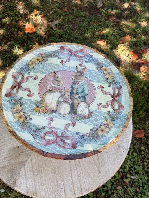 Alzatina Blanc Mariclò " Joyeuses Paques" legno mango cm 30x30xH16