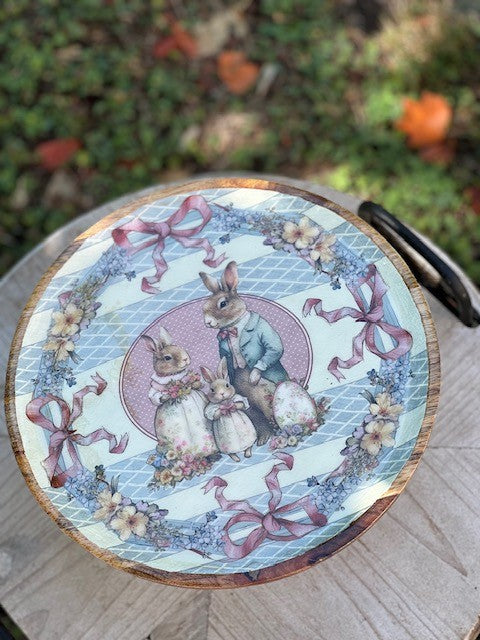 Alzatina Blanc Mariclò " Joyeuses Paques" legno mango cm 30x30xH16