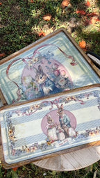 Set 2 Vassoi Blanc Mariclò " Joyeuses Paques" cm 40x40- 41x20 legno mango