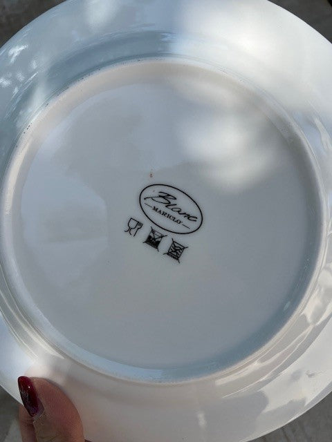 Piatto da dessert in porcellana con motivo vischio multicolore - Oh Holy Night Blanc Mariclò