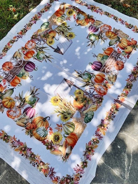 Tovaglia in cotone stampa digitale ZUCCHE cm 140x185