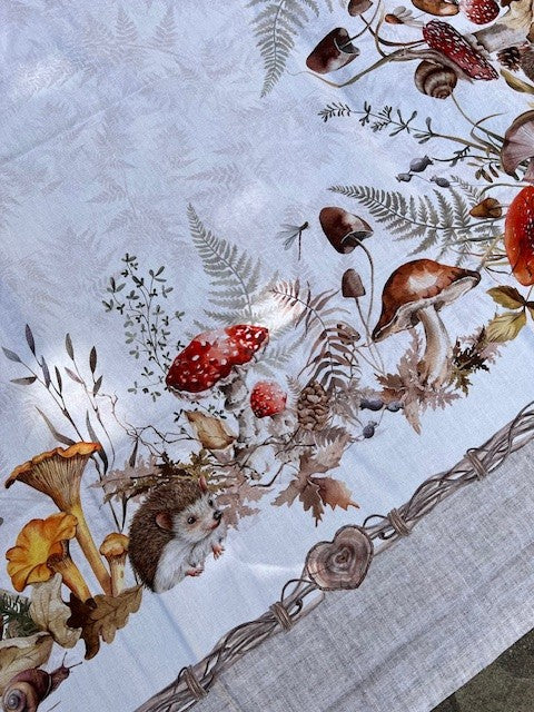 Tovaglia in cotone stampa digitale FUNGHI cm 140x185