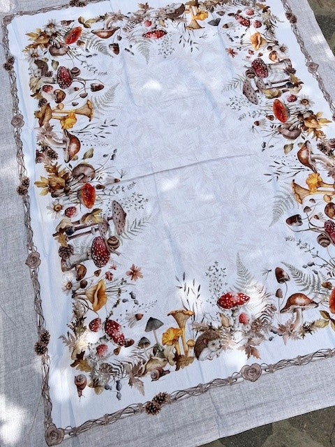 Tovaglia in cotone stampa digitale FUNGHI cm 140x245