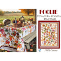 Tovaglia in cotone stampa digitale FOGLIE cm 140x185- 140x245