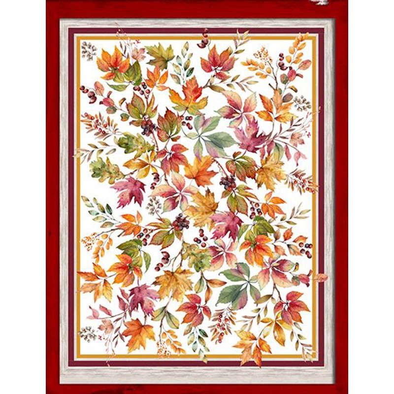 Tovaglia in cotone stampa digitale FOGLIE cm 140x185- 140x245
