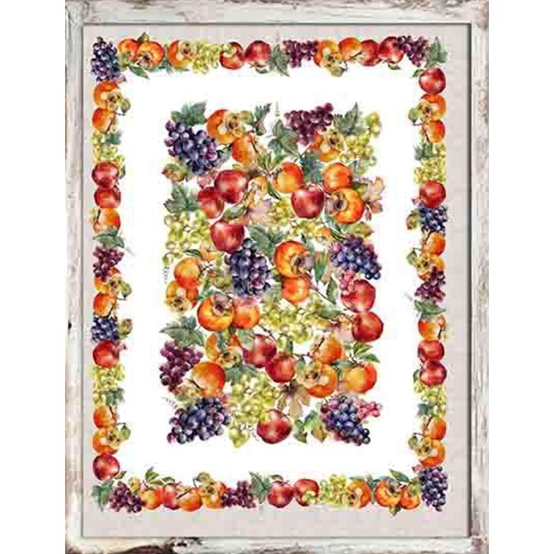 Tovaglia in cotone stampa digitale CACHI cm 140x185- 140x245