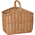 Cestino oblungo con manico trasversale, lati larghi intrecciati a punta salice pieno 35x23 h26 (29044-00)