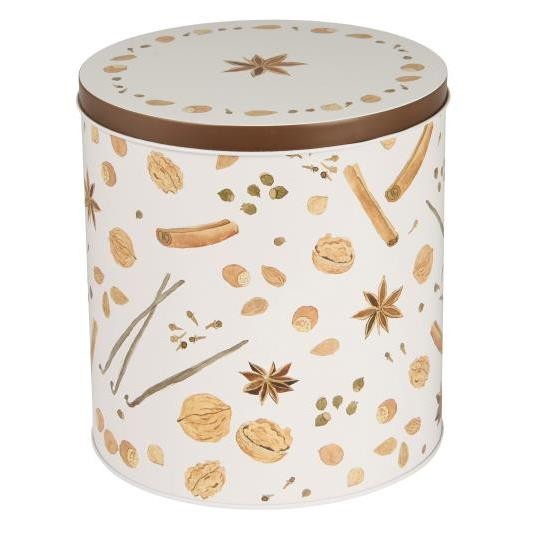 Scatola in metallo con spezie natalizie alta rotonda H: 18,2 Ø: 16,8