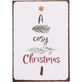 Targa in metallo "A cosy Christmas" cm 20x14 (70243-00)