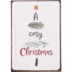 Targa in metallo "A cosy Christmas" cm 20x14 (70243-00)