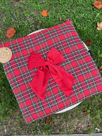 Cuscino Imbottito TARTAN QUADRATO con fiocco  cm 45x45