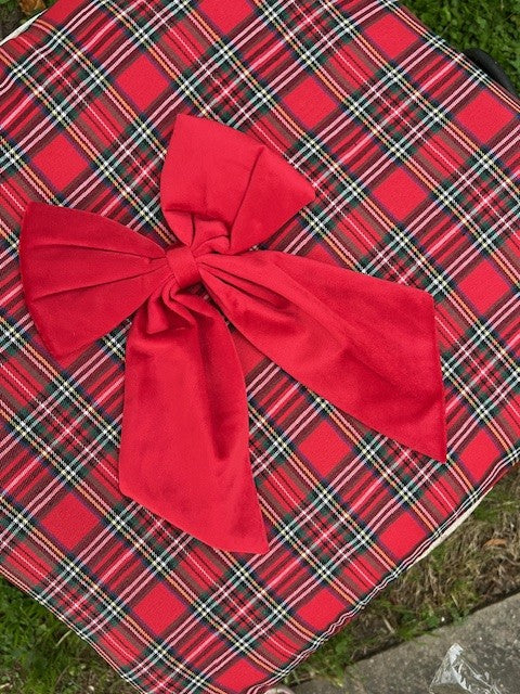 Cuscino Imbottito TARTAN QUADRATO con fiocco  cm 45x45