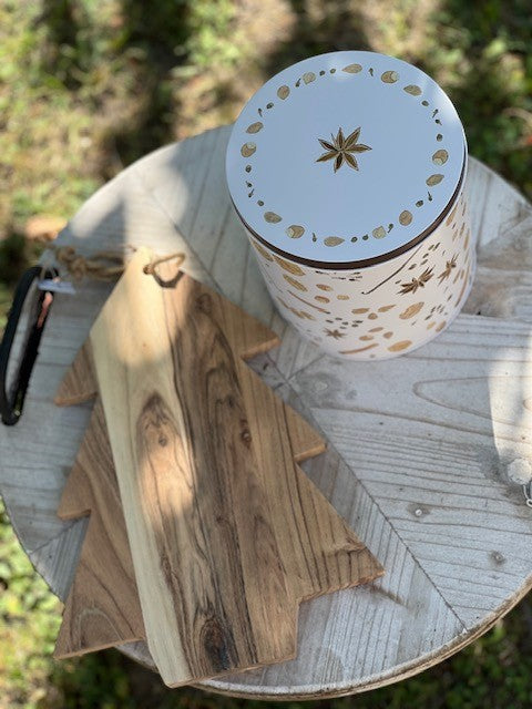 Scatola in metallo con spezie natalizie alta rotonda H: 18,2 Ø: 16,8