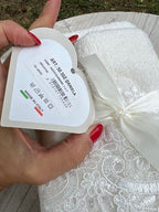 Coppia spugna asciugamano + ospite "Rebroder Helen" balza con pizzo AVORIO