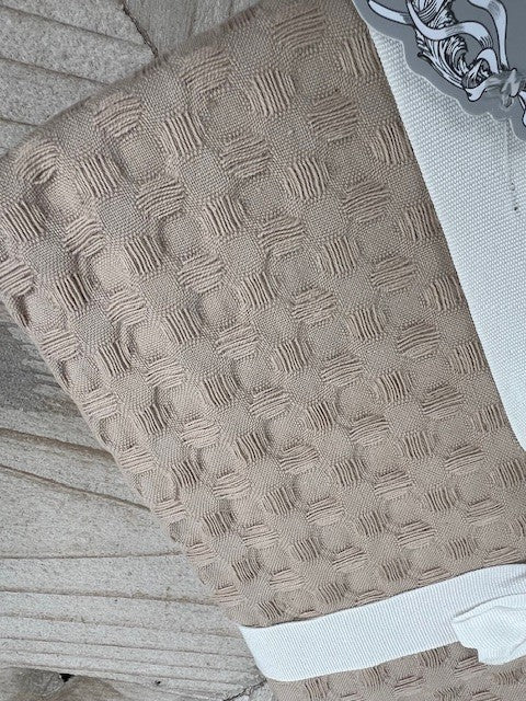 Coppia spugna asciugamano + ospite nido d'ape napone TORTORA