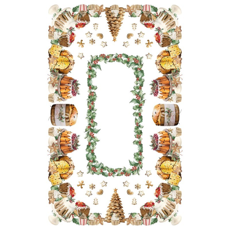 Tovaglia in cotone stampa digitale DOLCI NATALE cm 150x250