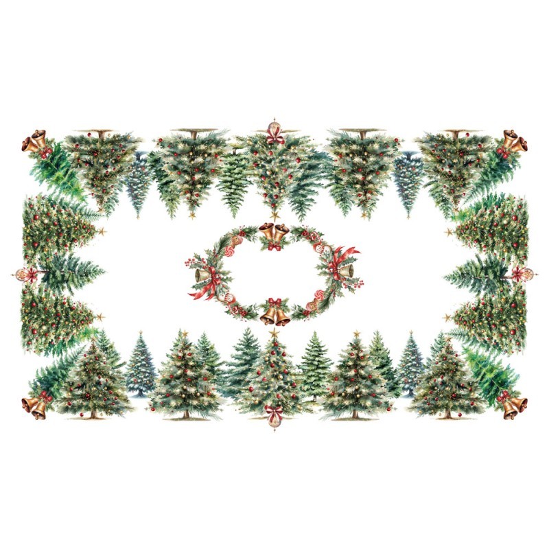 Tovaglia in cotone stampa digitale ALBERELLI cm 150x180