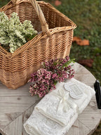 Coppia spugna asciugamano + ospite "Rebroder Helen" balza con pizzo AVORIO