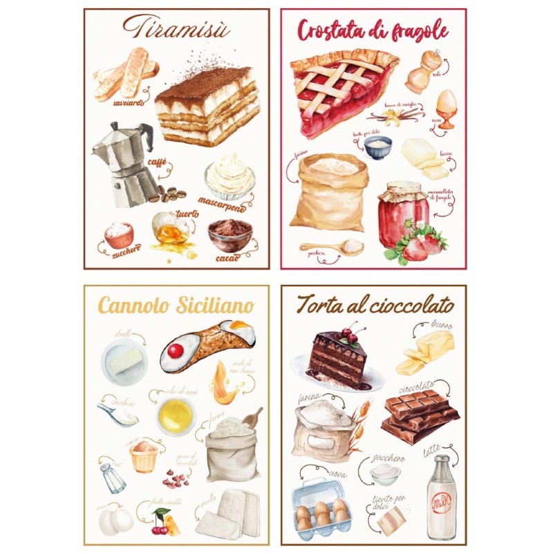 Strofinaccio/Canovaccio in cotone cm 50x70 stampa digitale Candy Cake