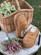 Ciabatta donna pile Camel gomma e pile Nr. 38/39