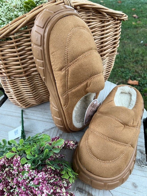 Ciabatta donna pile Camel gomma e pile Nr. 38/39