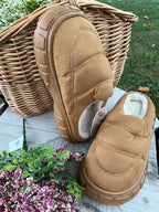 Ciabatta donna pile Camel gomma e pile Nr. 38/39