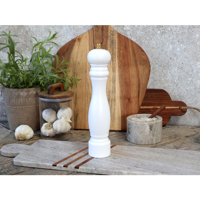 Macina SALE/PEPE in legno di gomma opaco BIANCO d.5 h 26 cm Chic Antique (61077819)