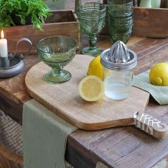 Tagliere con incisioni legno mango cm 25,5x46 h2 cm (61090900) Chic Antique