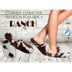 Ciabatta donna pile pelliccia ecologica RANCH Nr. 40