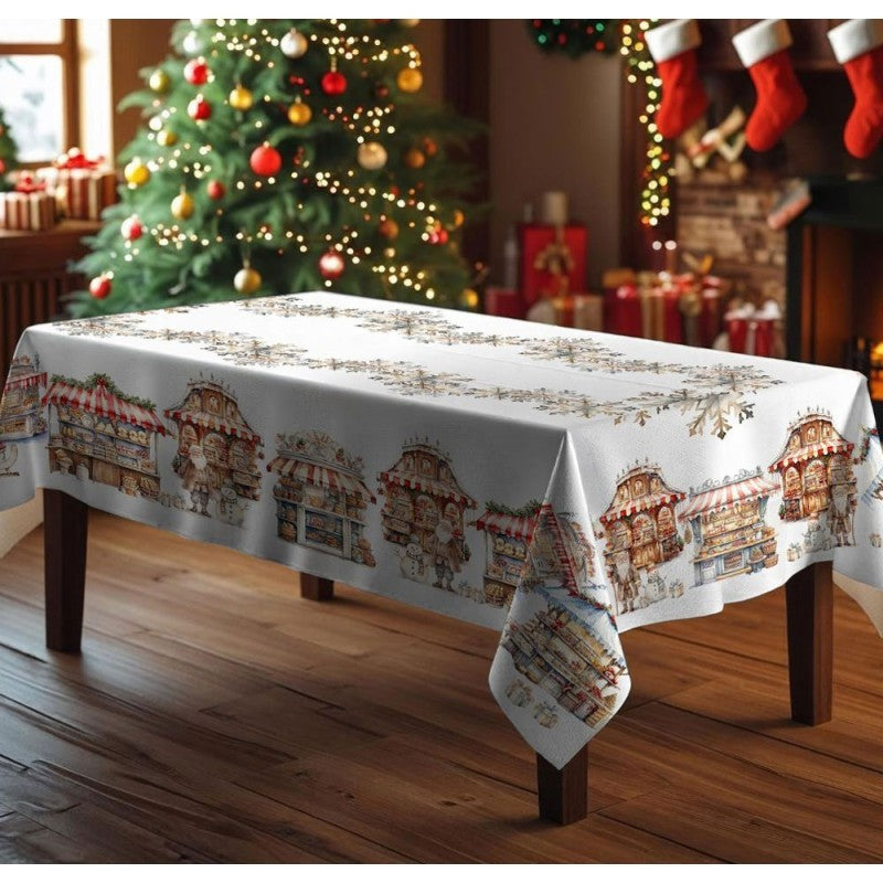 Tovaglia in cotone stampa digitale VILLAGGIO cm 150x180