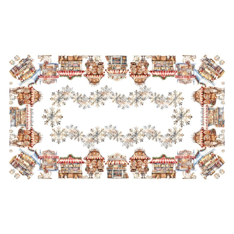 Tovaglia in cotone stampa digitale VILLAGGIO cm 150x250