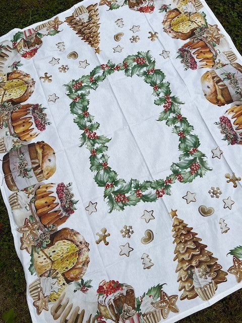 Tovaglia in cotone stampa digitale DOLCI NATALE cm 150x250