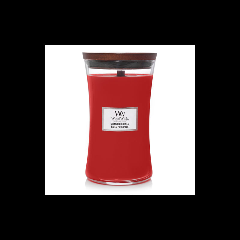 Woodwick Pomegranate candela profumata con stoppino in legno