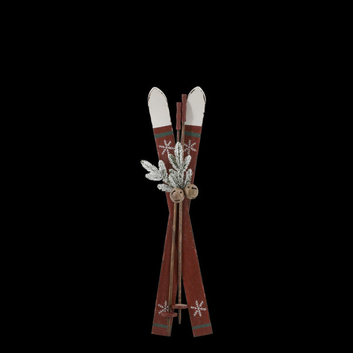 Sci vintage rossi con deco legno cm 74x6Chic Antique (52871-33)