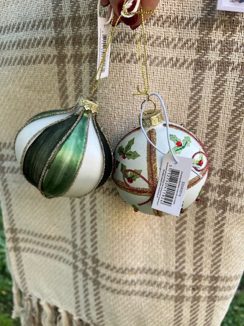 Palla di Natale diam.8 cm dipinta a mano Chic Antique (52918-21)