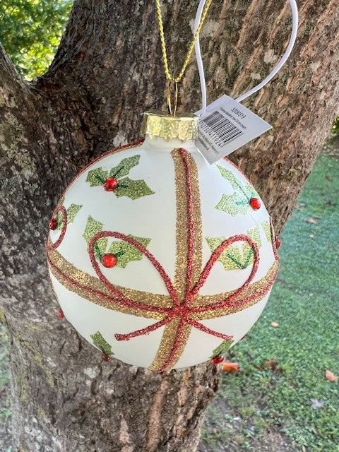 Palla di Natale diam.8 cm dipinta a mano Chic Antique (52905-19)